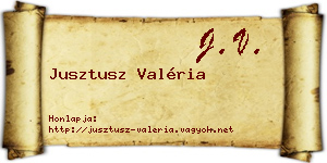 Jusztusz Valéria névjegykártya